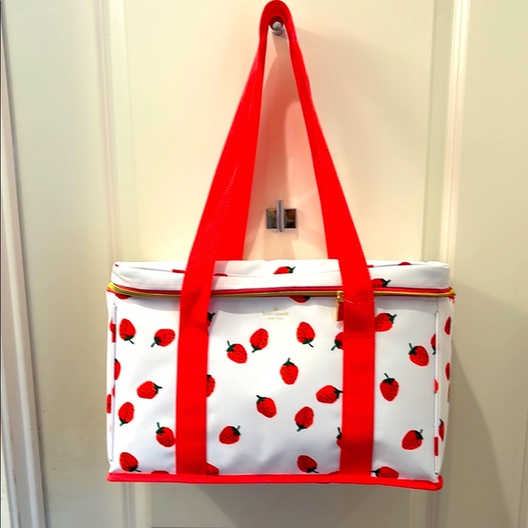 NWT Kate Spade New York Strawberry Print insulated cooler Tote Bag - Picture 1 of 6